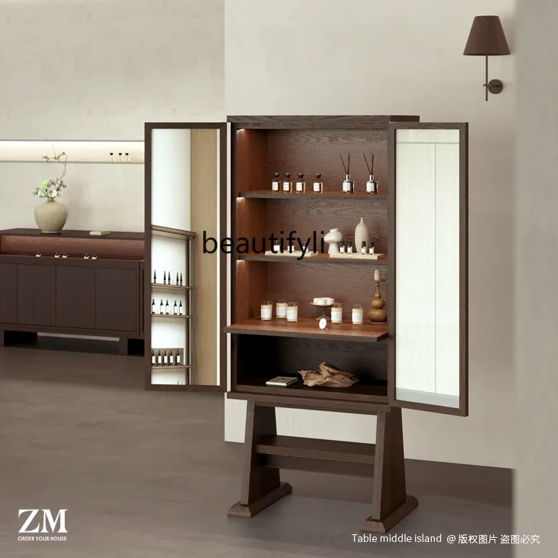 Vintage Style Essential Oil Double-Sided Mirror Display Cabinet Cosmetics Storage Cabinet Floor-Standing Shelf Organizer
Vintage Style Essential Oil Double-Sided Mirror Display Cabinet Cosmetics Storage Cabinet Floor-Standing Shelf Organizer
