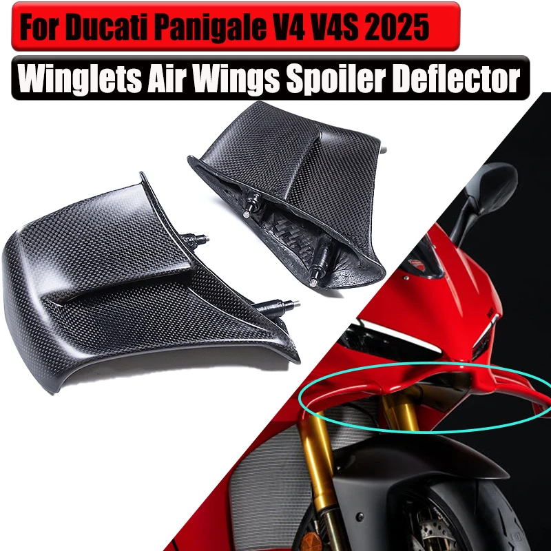 For DUCATI Panigale V4 V4S 2025 3K Dry 100% Carbon Fiber Winglets Air Wings Spoiler Deflector Fairing Motorcycle Accessories
For DUCATI Panigale V4 V4S 2025 3K Dry 100% Carbon Fiber Winglets Air Wings Spoiler Deflector Fairing Motorcycle Accessories
