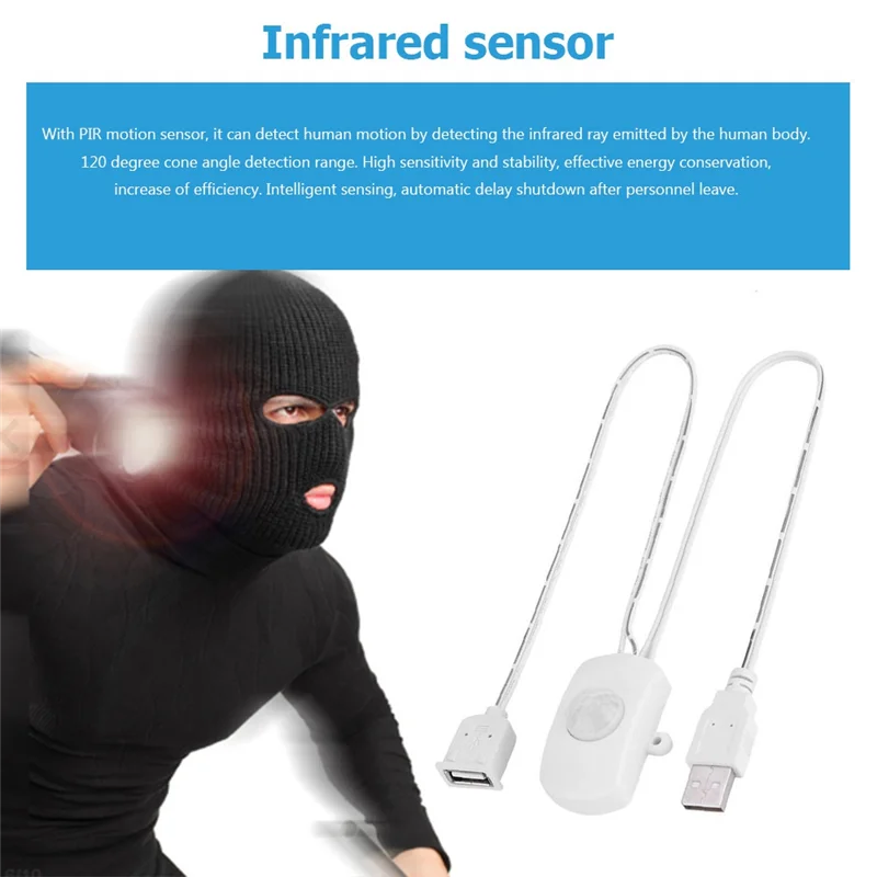 5 Pcs Infrared Motion Detector Sensor Switch DC 5V/12V/24V USB PIR For LED Light Strip Intelligent Body Motion Sensor White-LICG
5 Pcs Infrared Motion Detector Sensor Switch DC 5V/12V/24V USB PIR For LED Light Strip Intelligent Body Motion Sensor White-LICG