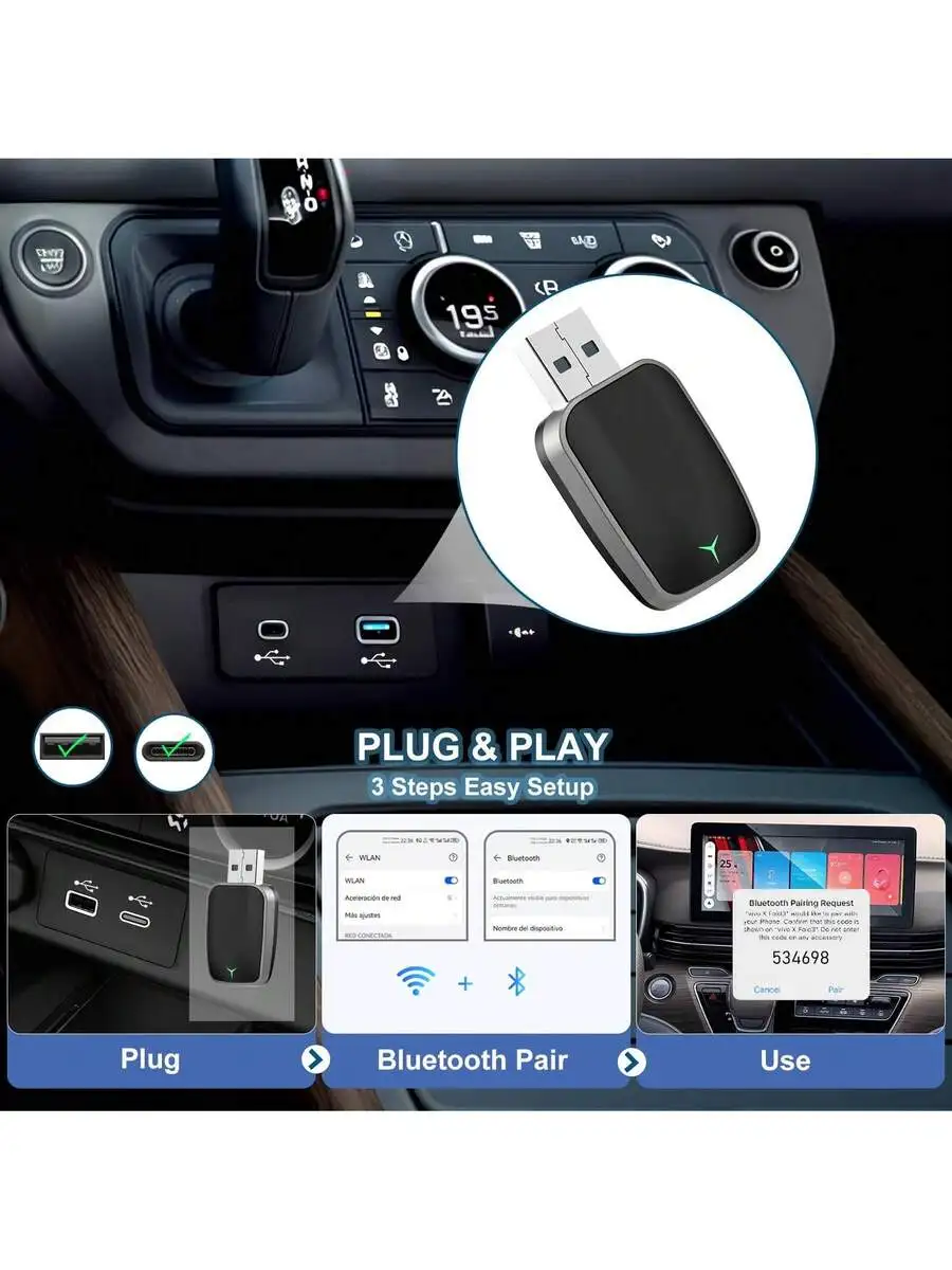 Mini Wireless CarPlay And Android Auto Adapter For Cars With Wired CarPlay Support
Mini Wireless CarPlay And Android Auto Adapter For Cars With Wired CarPlay Support