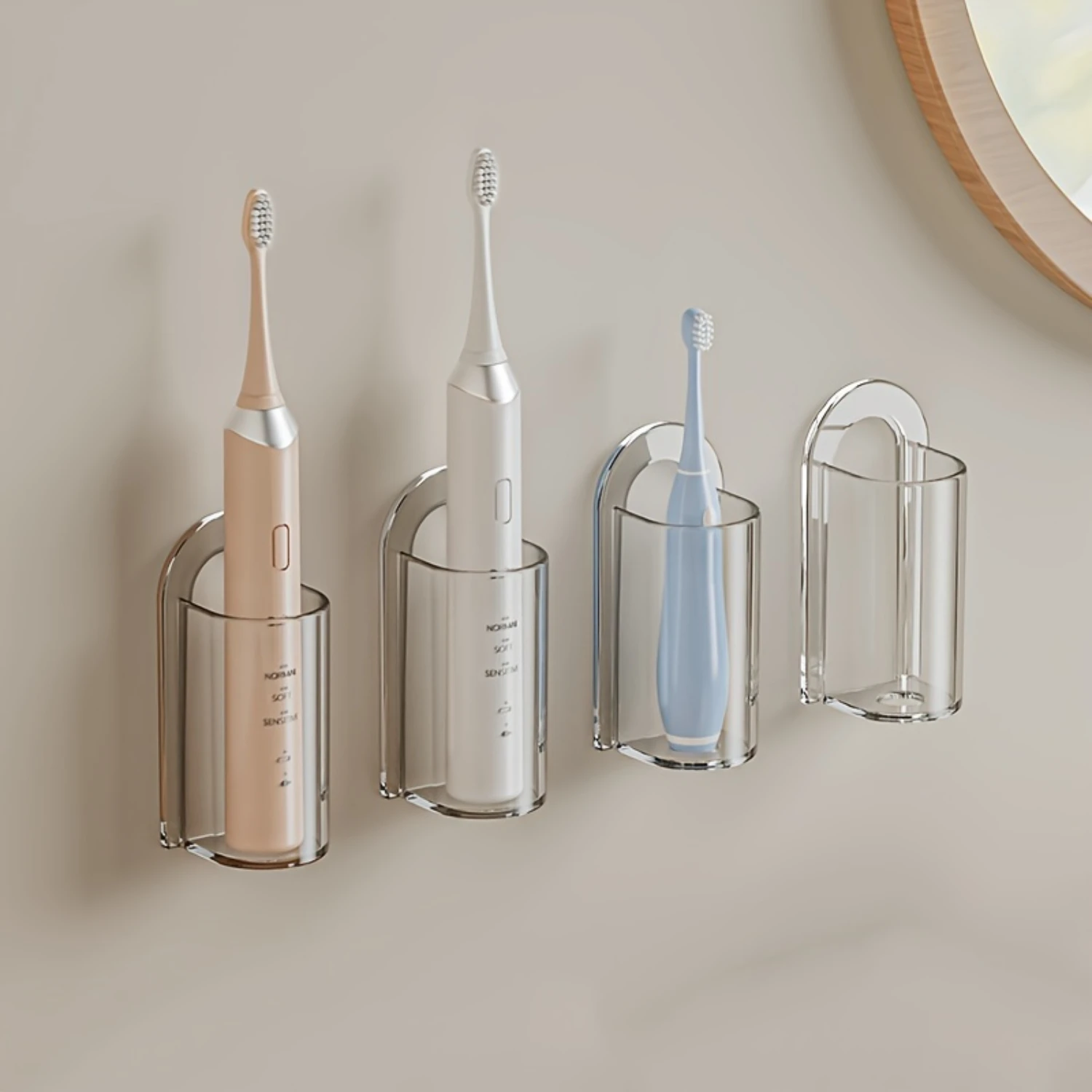 1pc Toothbrush Holder, Wall Mounted Toothbrush Rack, Toothbrush Organizer, Toothbrush Holder For Toothbrush, Bathroom Access
1pc Toothbrush Holder, Wall Mounted Toothbrush Rack, Toothbrush Organizer, Toothbrush Holder For Toothbrush, Bathroom Access