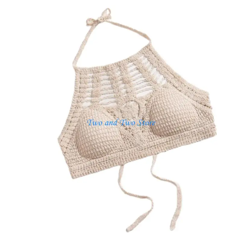 HX6F Bohemian Crochet Halter Backless Bra Top Hollowout Knit Camisole with Tassels
HX6F Bohemian Crochet Halter Backless Bra Top Hollowout Knit Camisole with Tassels