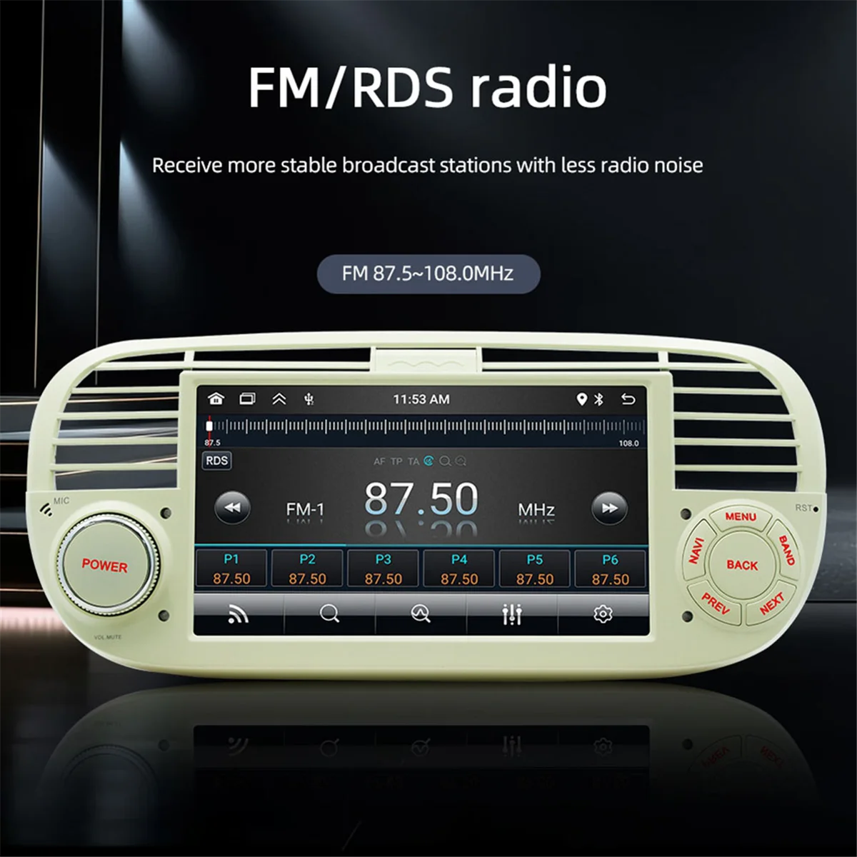 Android 12 Car Radio Multimedia Player Stereo for FIAT 500 Wireless Carplay Car Portable Player Navigation Screen
Android 12 Car Radio Multimedia Player Stereo for FIAT 500 Wireless Carplay Car Portable Player Navigation Screen