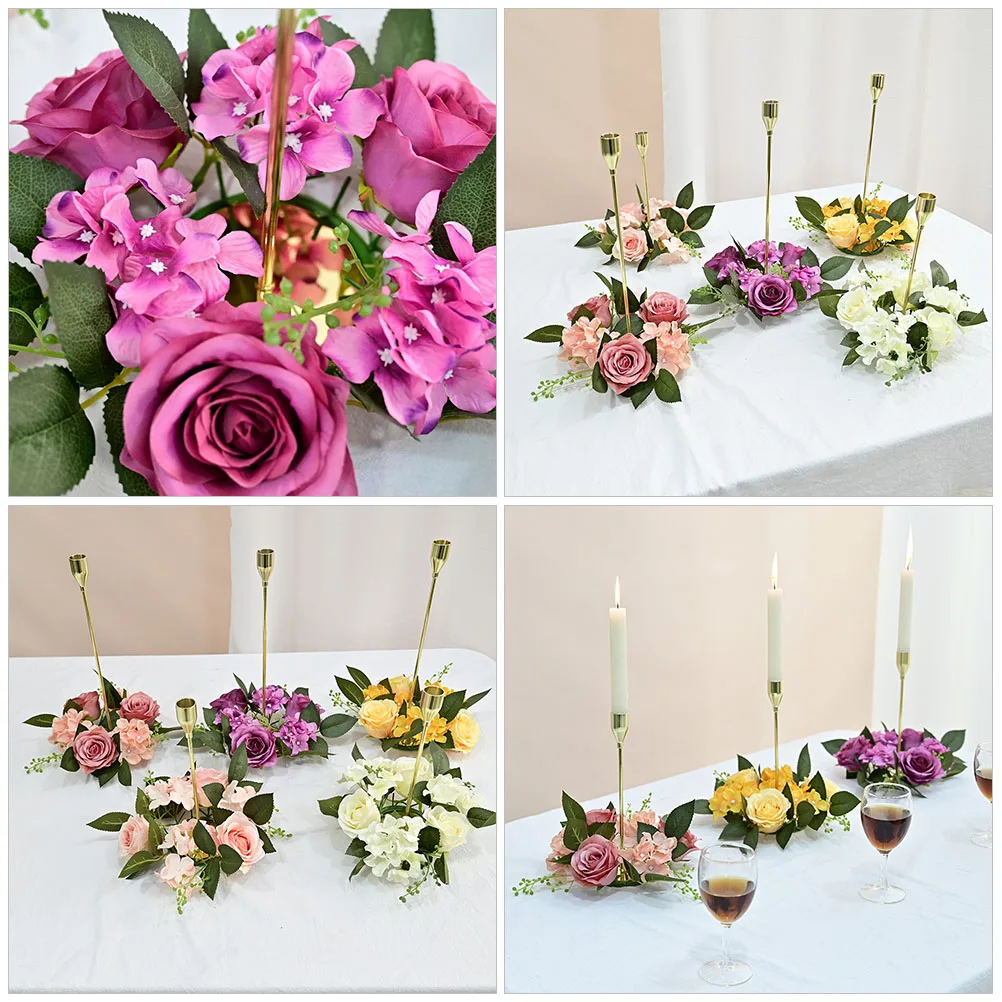5pcs Simulated Rose Holder Table Decor Artificial Flower Wreath for Wedding Party Floral Garland Home Decoration
5pcs Simulated Rose Holder Table Decor Artificial Flower Wreath for Wedding Party Floral Garland Home Decoration