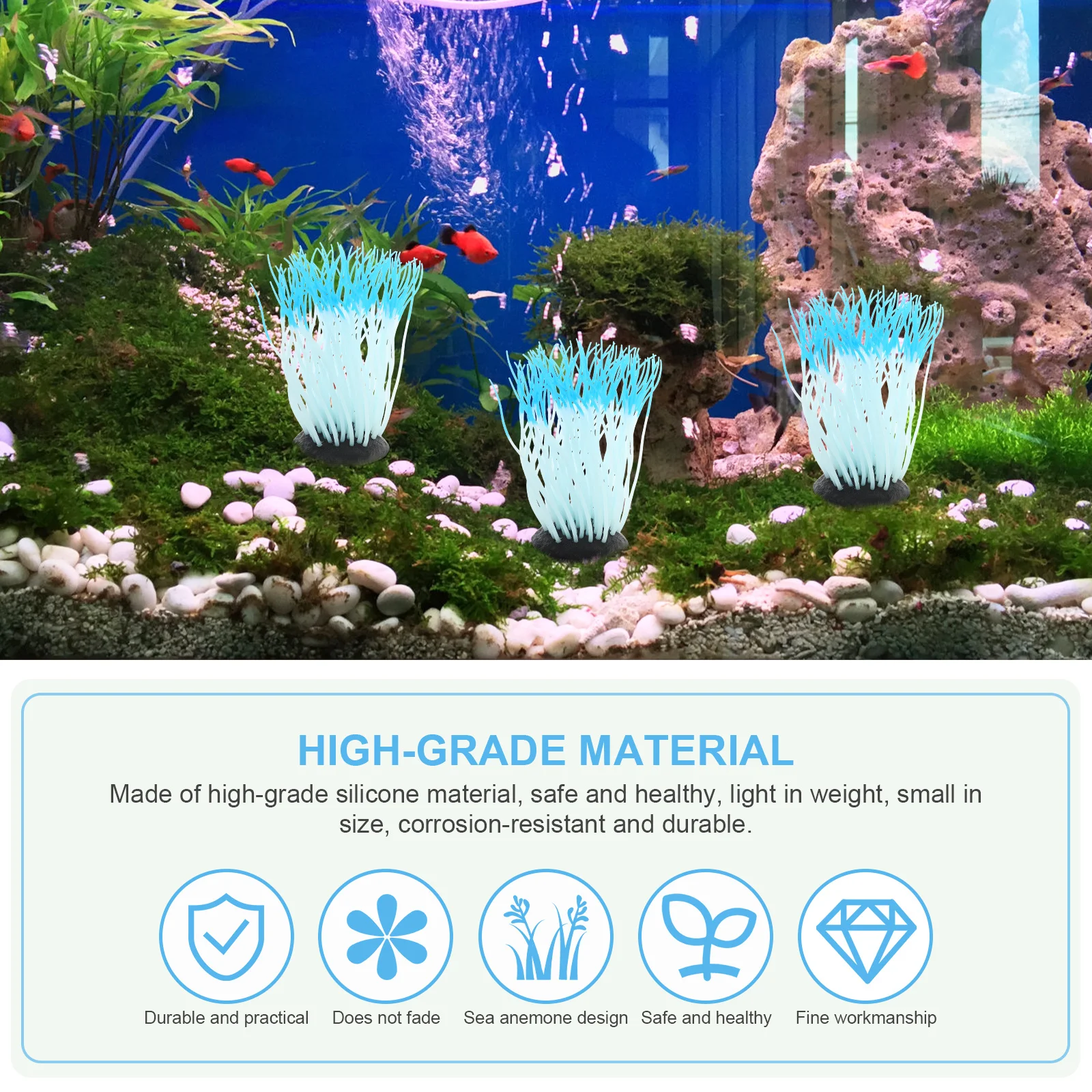 Night Glow Sea Anemone Decor Silicone Aquarium Ornament Fish Tank Landscape Artificial Anemone Underwater Decoration Pet
Night Glow Sea Anemone Decor Silicone Aquarium Ornament Fish Tank Landscape Artificial Anemone Underwater Decoration Pet