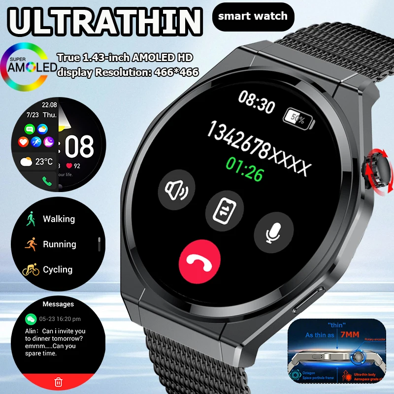 2026 New ultra-thin smart watch For men women true AMOLED HD screen 7mm ultra-thin health smart watch Bluetooth call 150+ sports
2026 New ultra-thin smart watch For men women true AMOLED HD screen 7mm ultra-thin health smart watch Bluetooth call 150+ sports