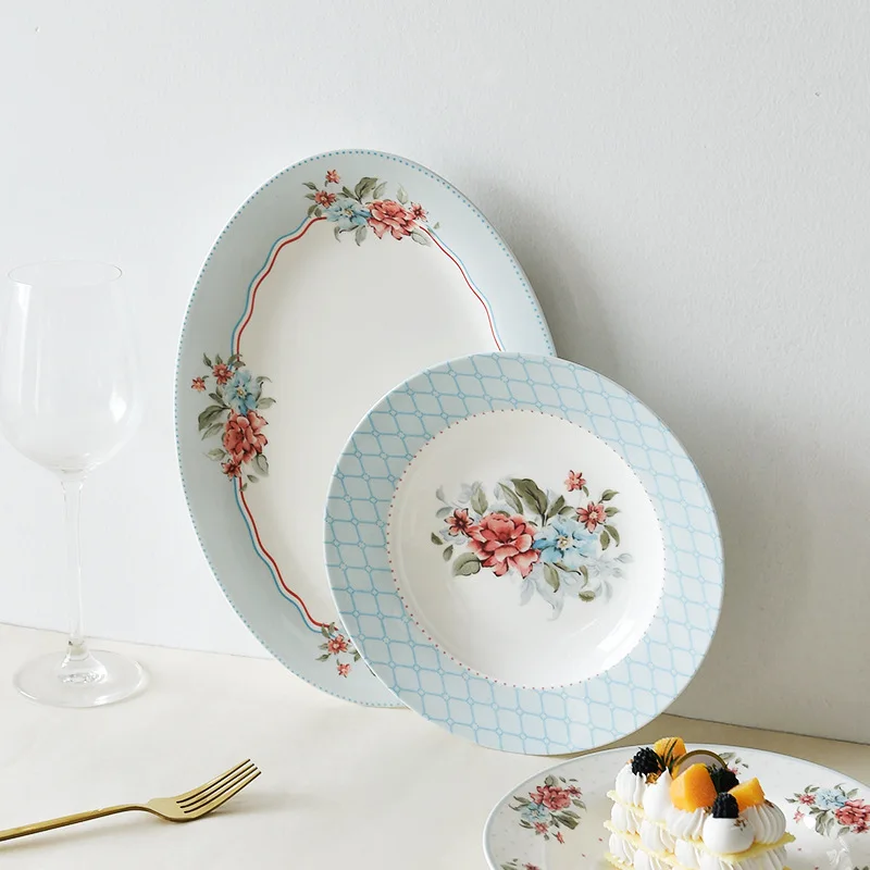 LH bone china tableware plate wedding new home ceramic household tableware underglaze color western food plate
LH bone china tableware plate wedding new home ceramic household tableware underglaze color western food plate
