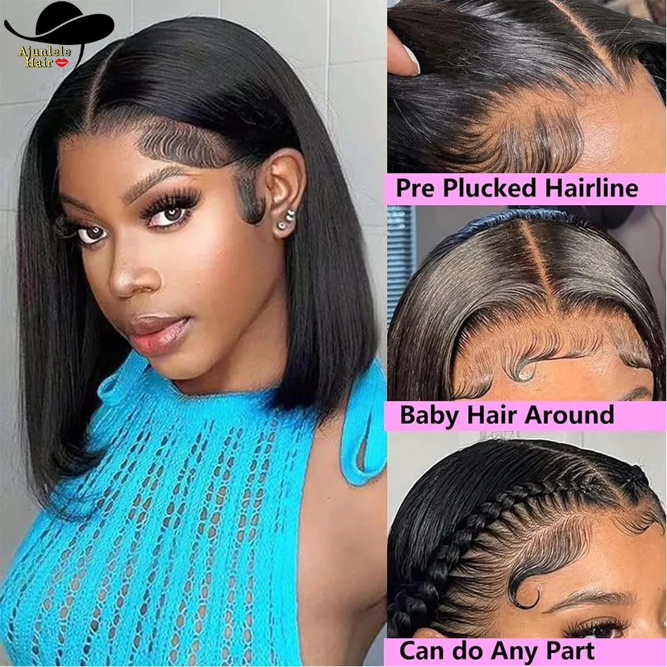 13x4 Straight Lace Frontal Bob Wig 8-16 Inches Pre Plucked 100% Human Hair Wigs Brazilian Hair Straight Bob Wig Natural Black 
13x4 Straight Lace Frontal Bob Wig 8-16 Inches Pre Plucked 100% Human Hair Wigs Brazilian Hair Straight Bob Wig Natural Black