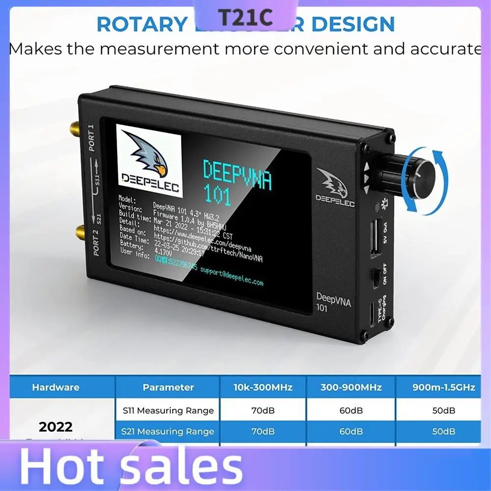 T21C Nanovna-F FW V1.0.4 Vector Network Analyzer 10Khz-1.5Ghz VHF UHF 4.3 Inch Antenna Analyzer Measuring S Parameters
T21C Nanovna-F FW V1.0.4 Vector Network Analyzer 10Khz-1.5Ghz VHF UHF 4.3 Inch Antenna Analyzer Measuring S Parameters
