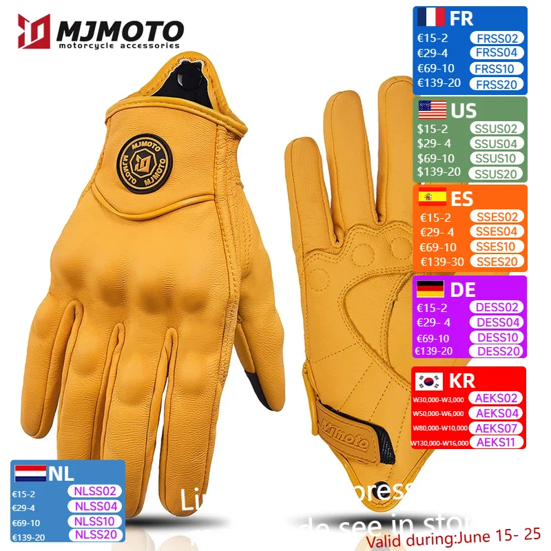 MJMOTO Yellow Retro Breathable Motorcycle Riding Gloves Comfort Offroad Luvas Joint Protection Motorbike Glove Touchscreen Items
MJMOTO Yellow Retro Breathable Motorcycle Riding Gloves Comfort Offroad Luvas Joint Protection Motorbike Glove Touchscreen Items