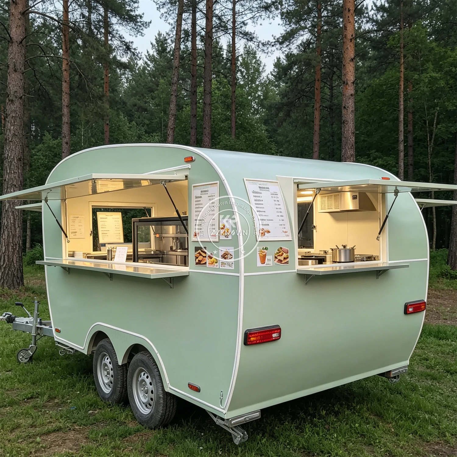 Мобильный фургон-киоск для фастфуда: пицца, тако, закуски, мороженое. Кухонный прицеп-фудтрак на продажу.
Мобильный фургон-киоск для фастфуда: пицца, тако, закуски, мороженое. Кухонный прицеп-фудтрак на продажу.