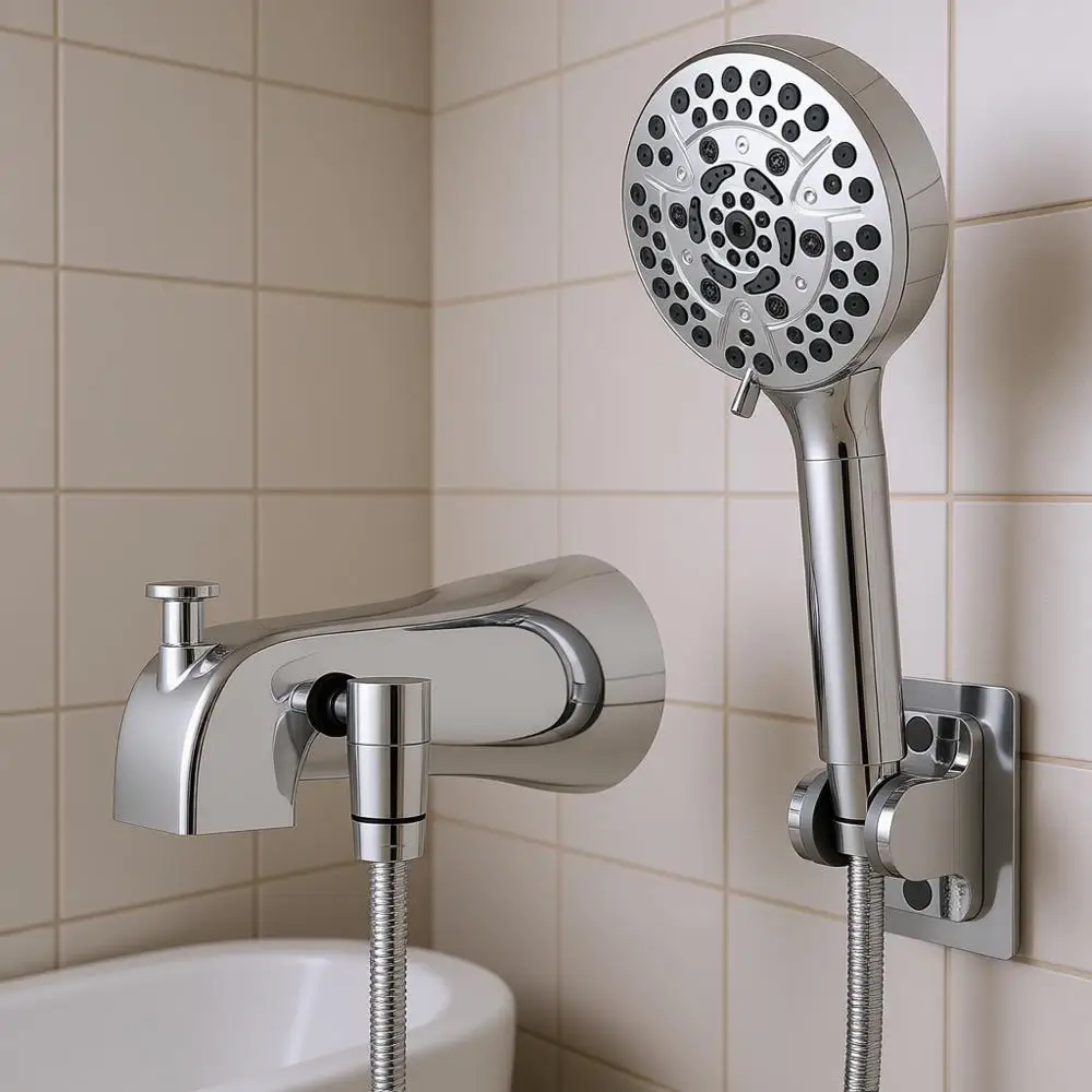 Хромированный ручной душ с 10 режимами и насадкой-распылителем
Хромированный ручной душ с 10 режимами и насадкой-распылителем