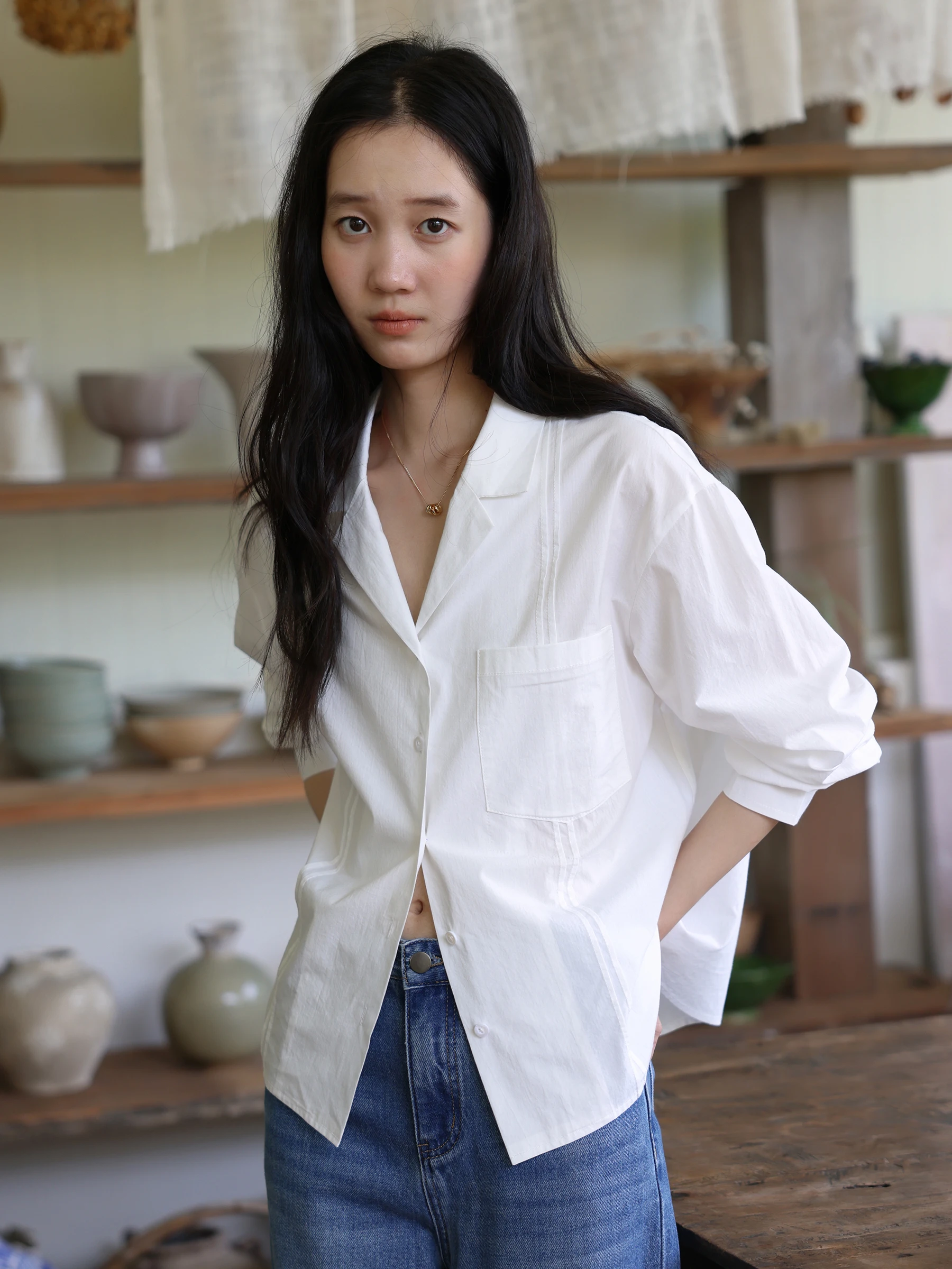 MUNNS Cuban Collar Long Sleeve Women's Shirt Loose Fit Breathable Cotton Washed Casual Style Commute Fashion Elegant Lazy Sho...
MUNNS Cuban Collar Long Sleeve Women's Shirt Loose Fit Breathable Cotton Washed Casual Style Commute Fashion Elegant Lazy Sho...