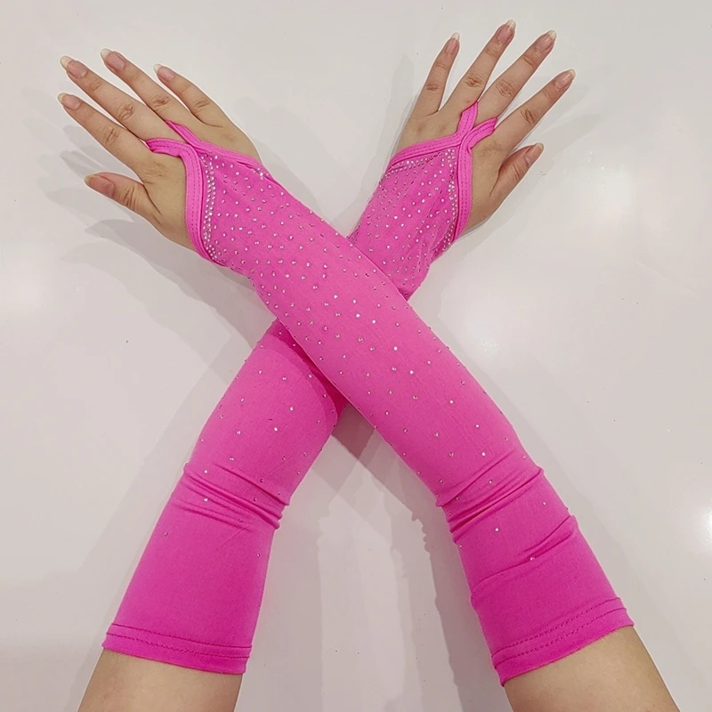 Female Sunscreen Long Rhinestone Fingerless Gloves Cospaly Nightclub Dance Performance Sparkly Stretchy Arm Sleeves
Female Sunscreen Long Rhinestone Fingerless Gloves Cospaly Nightclub Dance Performance Sparkly Stretchy Arm Sleeves