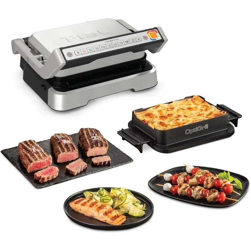 Электрический гриль в помещении, OptiGrill 4 в 1, нержавеющая сталь, 9 автоматических режимов приготовления пищи, интеллектуальный гриль, 1800 Вт
Электрический гриль в помещении, OptiGrill 4 в 1, нержавеющая сталь, 9 автоматических режимов приготовления пищи, интеллектуальный гриль, 1800 Вт