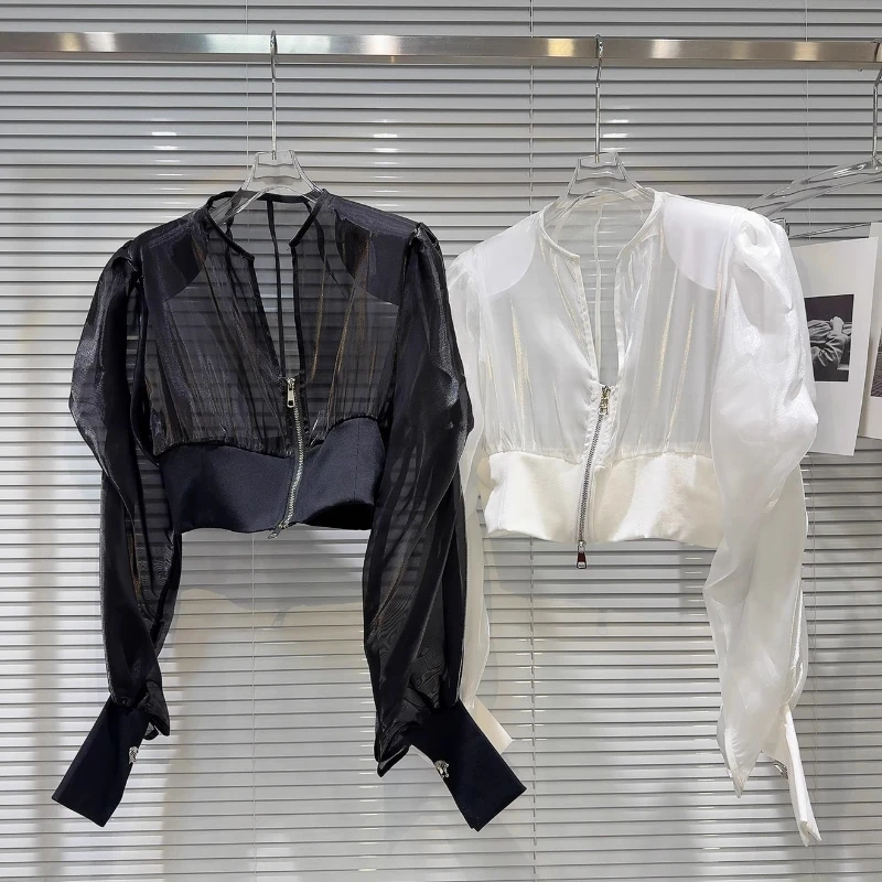 Summer Sunscreen Shirt Women's 2025 New High Quality Thin Glass Silk Fabric Bubble Sleeve Shoulder Pad Fashion Street Short Coat
Summer Sunscreen Shirt Women's 2025 New High Quality Thin Glass Silk Fabric Bubble Sleeve Shoulder Pad Fashion Street Short Coat
