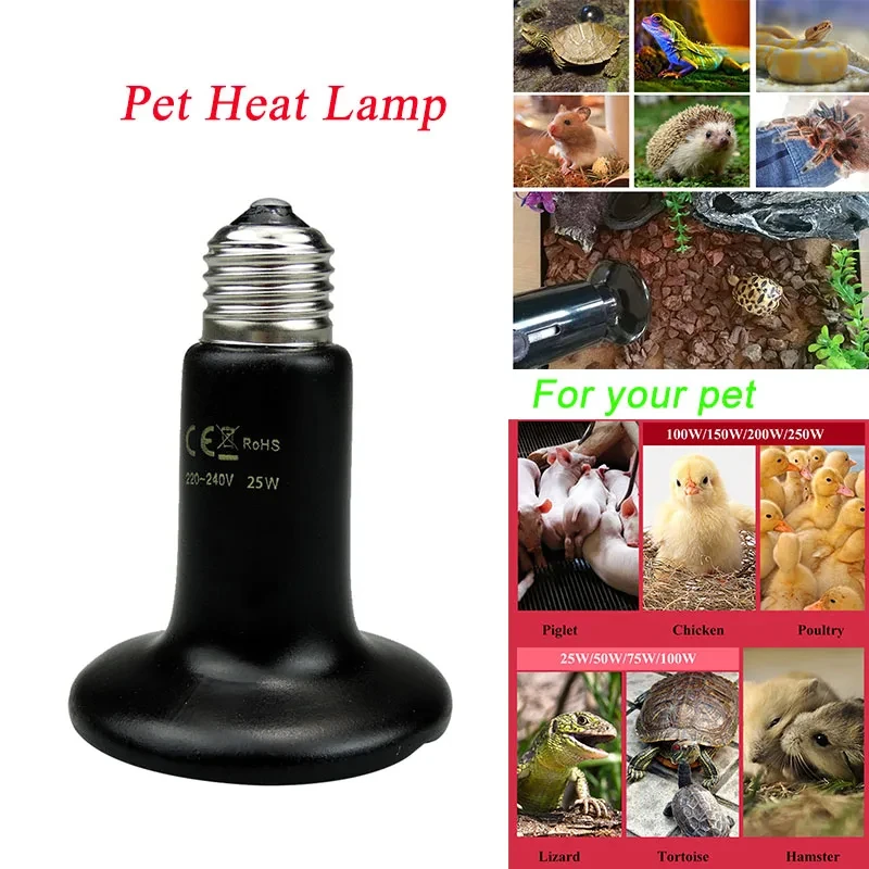 Reptile Pet Lamp No Light Far Infrared Heat Lamp Black Ceramic E27 Pet Warmer Bulb Lizard Snake Turtles Terrarium Habitat Lights
Reptile Pet Lamp No Light Far Infrared Heat Lamp Black Ceramic E27 Pet Warmer Bulb Lizard Snake Turtles Terrarium Habitat Lights