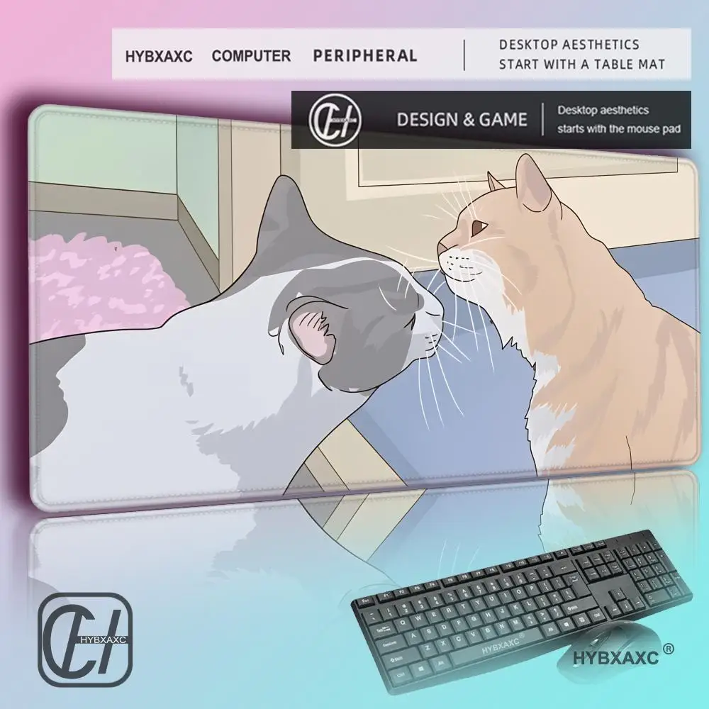 HYBXAXC Lazy Cat Pink Gaming MousePad-Large Multi-Software DeskMat with Anti-Slip Base School, Home, Gift - Excel, Word