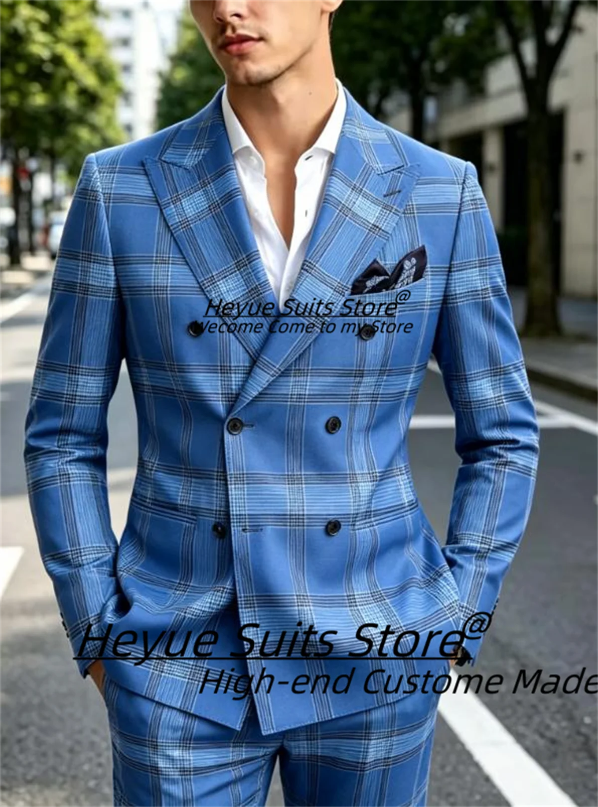Handsome High-qublity Plaid Banquet Men Suits Customized Slim Fit Double Breasted Groom Wedding Tuxedos 2 Pcs Sets Costume Homme
Handsome High-qublity Plaid Banquet Men Suits Customized Slim Fit Double Breasted Groom Wedding Tuxedos 2 Pcs Sets Costume Homme