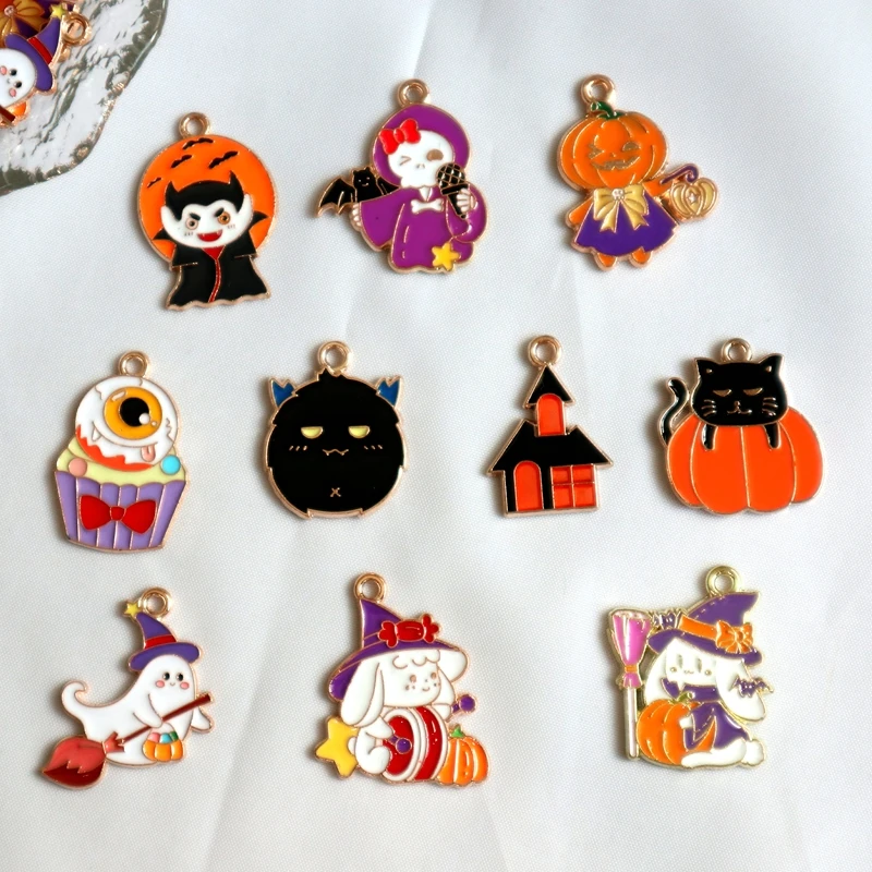 10pcs Halloween Cute Elf Alloy Pendant Cartoon Ghost Pumpkin Vampire Enamel Metal Charm DIY Necklace Bracelet Keychain Accessory
10pcs Halloween Cute Elf Alloy Pendant Cartoon Ghost Pumpkin Vampire Enamel Metal Charm DIY Necklace Bracelet Keychain Accessory
