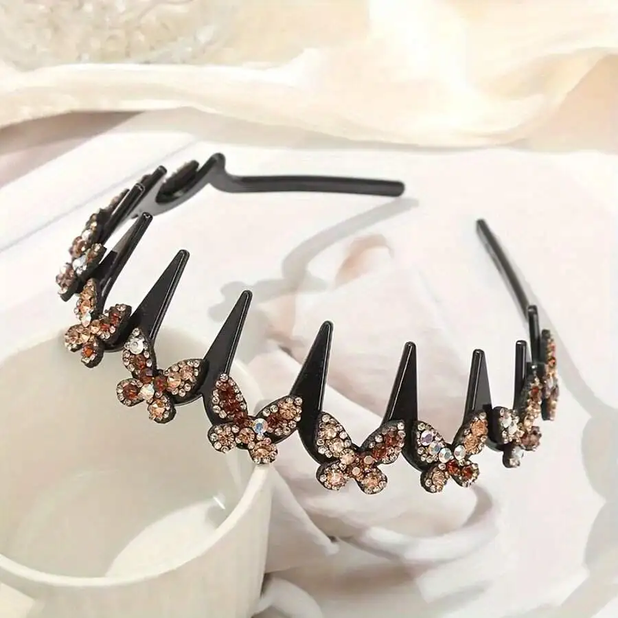 Elegant Butterfly Headband With Synthetic Zirconia Decor Non-Slip Plastic Hair Hoop For Women
Elegant Butterfly Headband With Synthetic Zirconia Decor Non-Slip Plastic Hair Hoop For Women