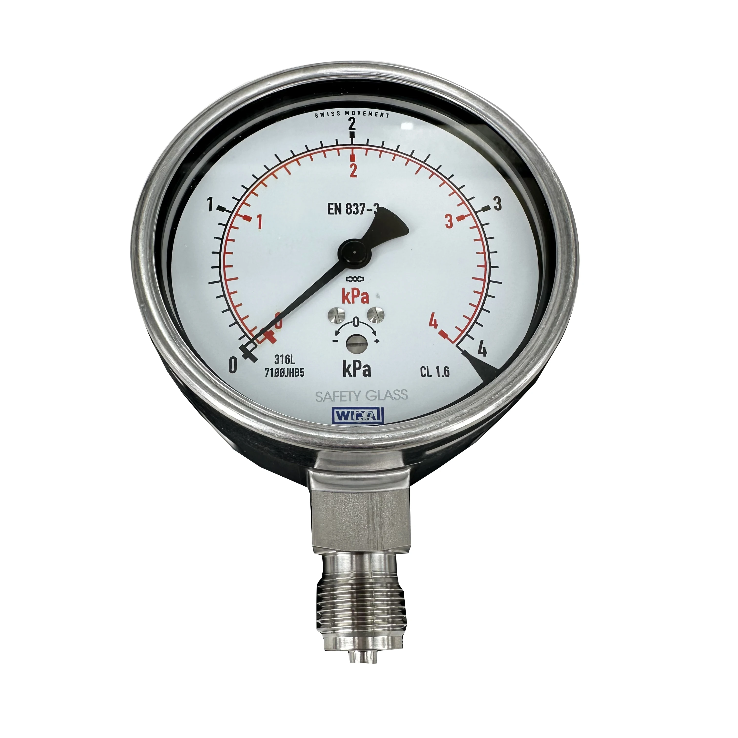 Wika Pressure Gauge, Stainless Steel for the Process Industry EN 837-3 Models 632.50 and 633.50, NS 63 , 100 , 160
Wika Pressure Gauge, Stainless Steel for the Process Industry EN 837-3 Models 632.50 and 633.50, NS 63 , 100 , 160