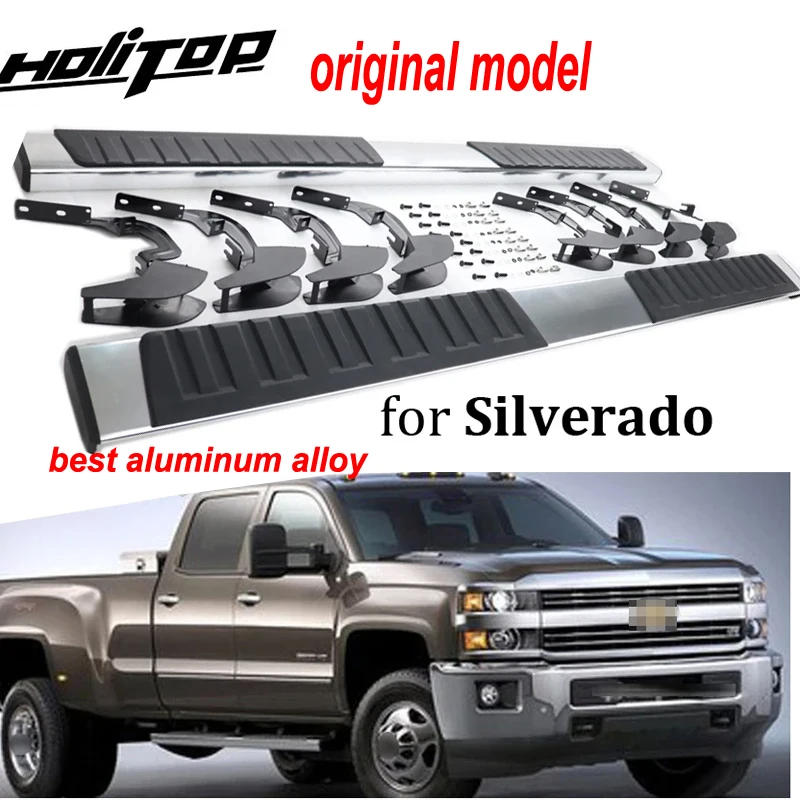 Auto running board Nerf bar side step for Chevrolet Silverado 2014-2018,original model.best aluminum alloy,guarantee quality
Auto running board Nerf bar side step for Chevrolet Silverado 2014-2018,original model.best aluminum alloy,guarantee quality