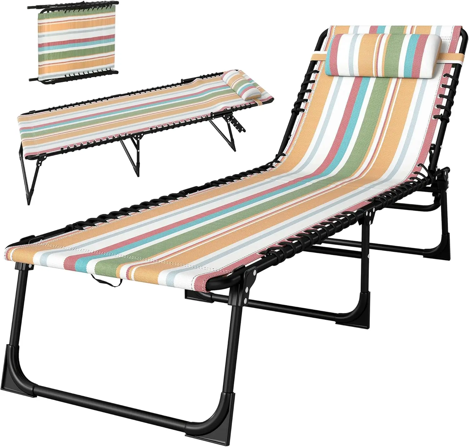 Folding Chaise Lounge Chair, Outdoor Sun Tanning Recliner with Adjustable Backrest, Breathable Mesh Seat for Beach Poolside Yard
Folding Chaise Lounge Chair, Outdoor Sun Tanning Recliner with Adjustable Backrest, Breathable Mesh Seat for Beach Poolside Yard