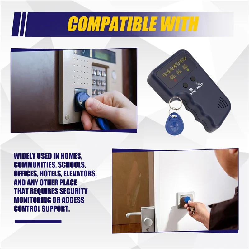 AED6-Handheld 125Khz RFID Reader Writer Duplicator Copier, Upgrade ID Card Cloner Programmer, With 10Pcs Rewritable Cards
AED6-Handheld 125Khz RFID Reader Writer Duplicator Copier, Upgrade ID Card Cloner Programmer, With 10Pcs Rewritable Cards