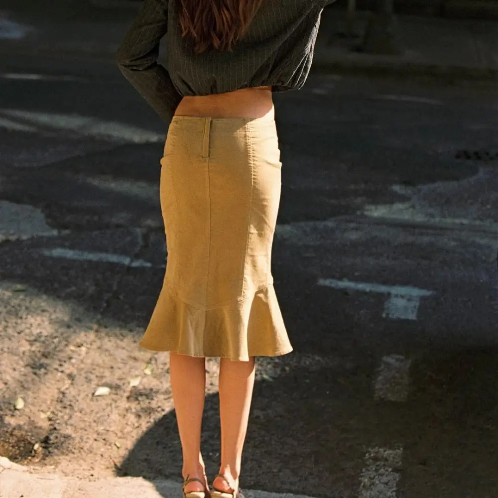 Vintage Embroidery Long Skirt Side Split Slim Fit Midi Skirt Ruffle Design Elegant Fishtail Skirt Women
Vintage Embroidery Long Skirt Side Split Slim Fit Midi Skirt Ruffle Design Elegant Fishtail Skirt Women