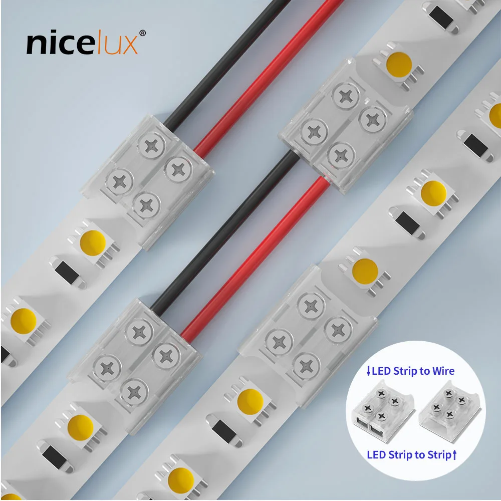 5pcs 2pin 8mm 10mm Screw Fixing Connector for LED Strip Flexible LED Connectors for 2835 5050 SMD Tape Lights Fixed Clamp Clips
5pcs 2pin 8mm 10mm Screw Fixing Connector for LED Strip Flexible LED Connectors for 2835 5050 SMD Tape Lights Fixed Clamp Clips