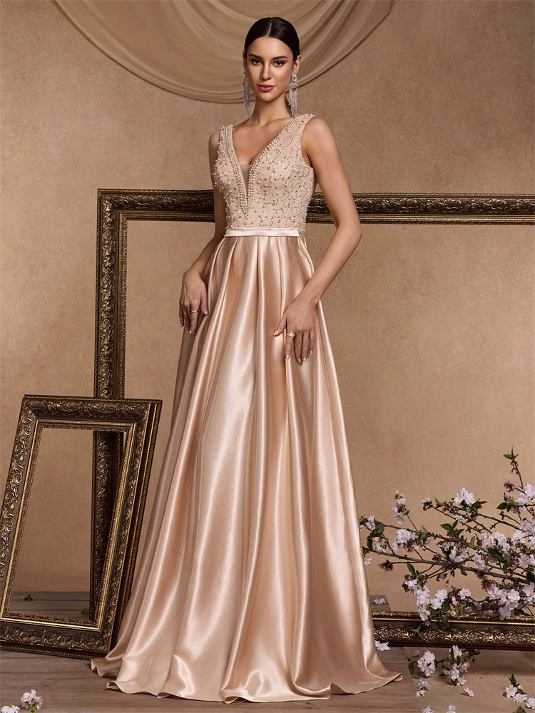 BLUEPLUM Elegant Beading Deep V-neck Gold Formal Evening Dresses Women Long Mermaid Prom Luxury Wedding Party Cocktail Gowns
BLUEPLUM Elegant Beading Deep V-neck Gold Formal Evening Dresses Women Long Mermaid Prom Luxury Wedding Party Cocktail Gowns