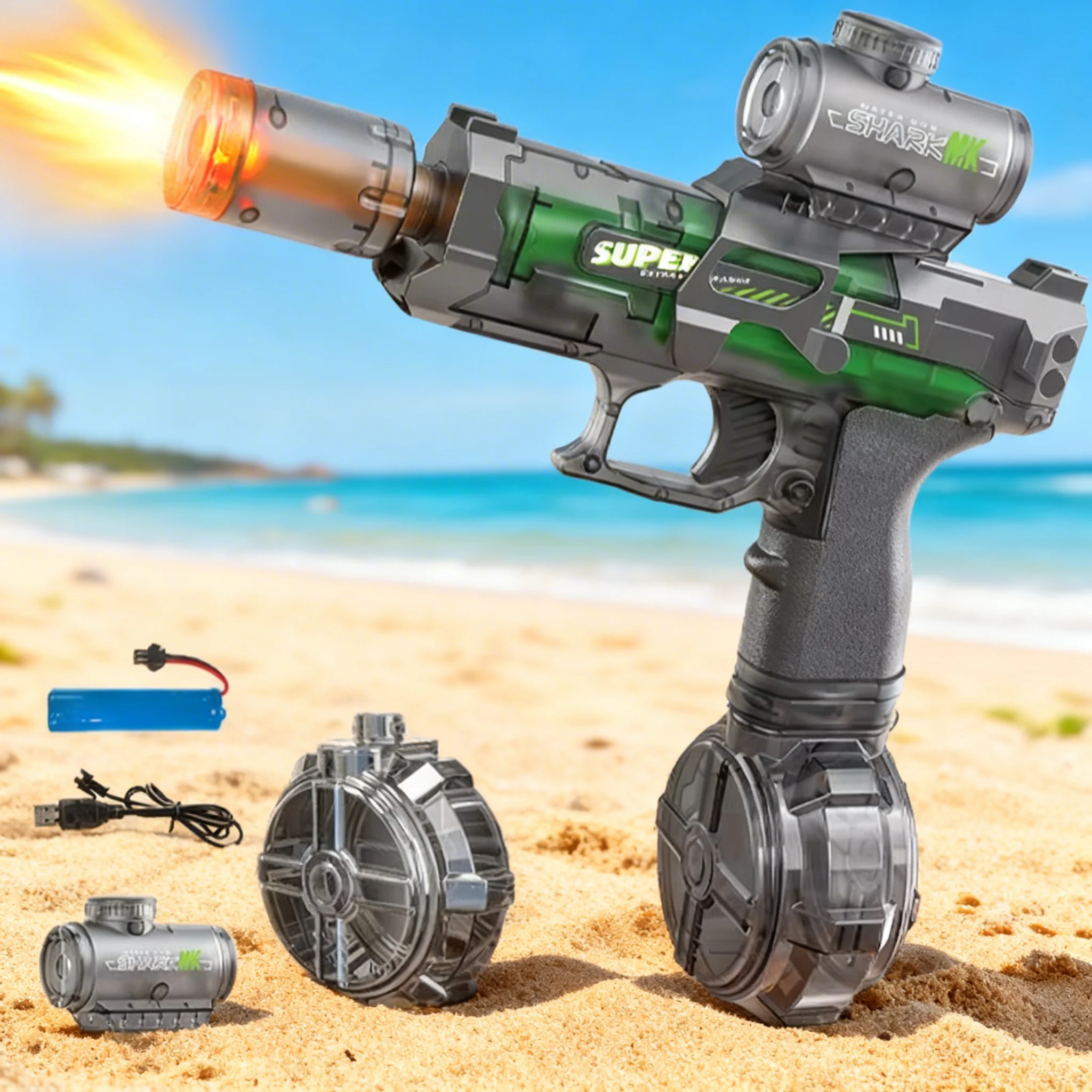 Summer Water Gun Simulated Flame Sensor Light Fully Automatic Fights Toy Water Pistol Outdoor Beach Toys
Summer Water Gun Simulated Flame Sensor Light Fully Automatic Fights Toy Water Pistol Outdoor Beach Toys