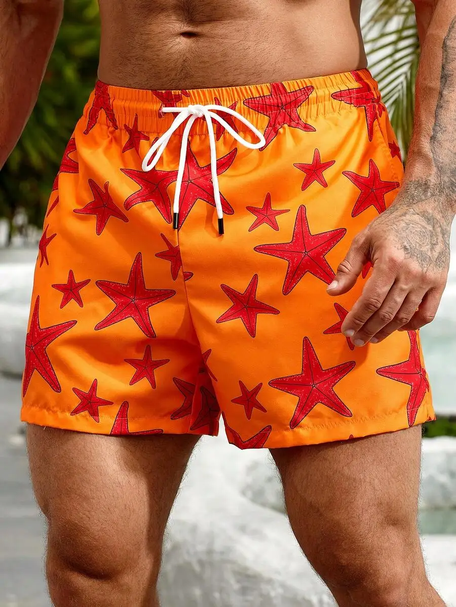 Mens Starfish Print Beach Shorts For Vacation Swim Bathing
Mens Starfish Print Beach Shorts For Vacation Swim Bathing