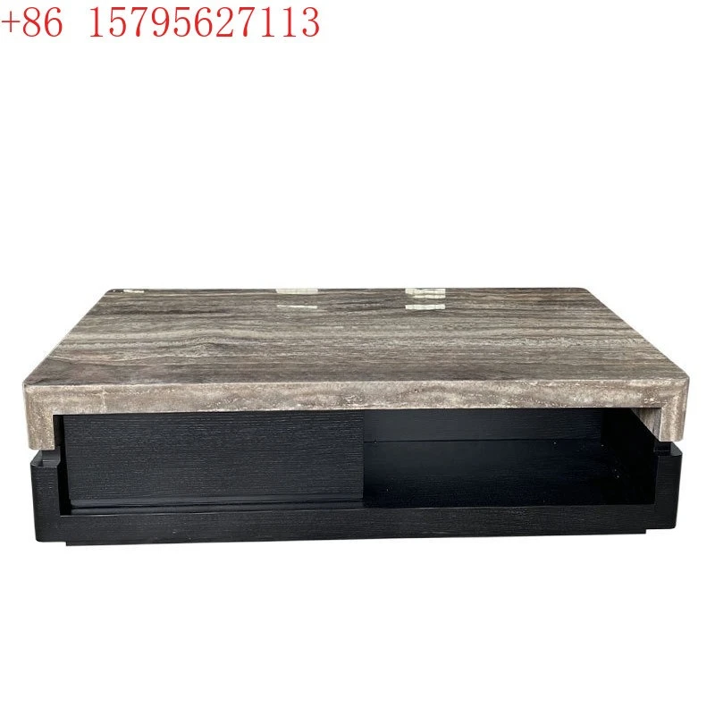 Natural gray cave stone marble coffee table, simple modern stone tea table, high-end black walnut
Natural gray cave stone marble coffee table, simple modern stone tea table, high-end black walnut