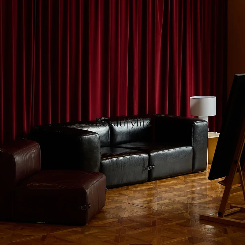 NEWNordic leather sofa living room straight row first layer cowhide sofa module combination simple and modern
NEWNordic leather sofa living room straight row first layer cowhide sofa module combination simple and modern