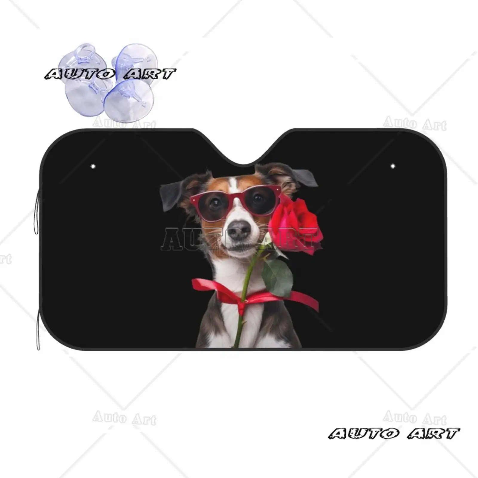 Valentines Dog With A Red Rose In Mouth Universal Windshield Car Sun Shades Accordion Folding Auto Sunshade
Valentines Dog With A Red Rose In Mouth Universal Windshield Car Sun Shades Accordion Folding Auto Sunshade
