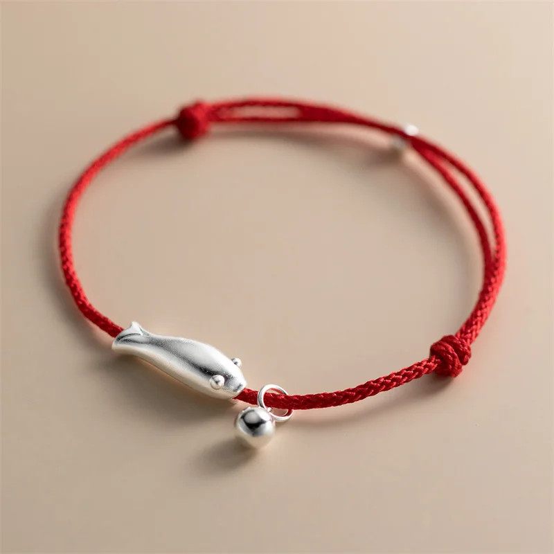 999 pure silver koi fish unisex red rope bracelet, ethnic style simple and exquisite woven hand rope gift wholesale
999 pure silver koi fish unisex red rope bracelet, ethnic style simple and exquisite woven hand rope gift wholesale
