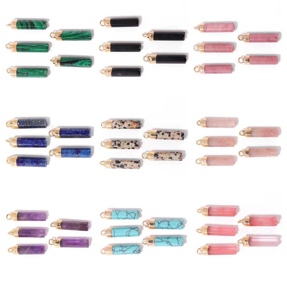 5Pcs/Lot Natural Stone Hexagonal Cylinder Pendulum Pendants Amethysts Turquoises Malachite Gems Charms for Women Handmade DIY 
5Pcs/Lot Natural Stone Hexagonal Cylinder Pendulum Pendants Amethysts Turquoises Malachite Gems Charms for Women Handmade DIY