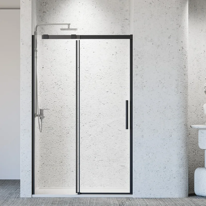 Frameless Sliding Shower Door, 46-48" W x 76" H, 8mm Tempered Glass, Matte Black Finish
Frameless Sliding Shower Door, 46-48" W x 76" H, 8mm Tempered Glass, Matte Black Finish