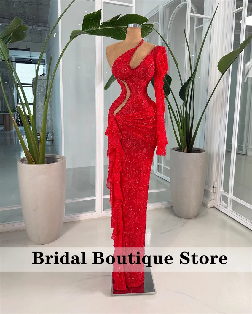 Luxury Red Mermaid Evening Dress Beading Birthday Party Gown Wedding Party Prom Gowns Robes De Soirée Customized
Luxury Red Mermaid Evening Dress Beading Birthday Party Gown Wedding Party Prom Gowns Robes De Soirée Customized