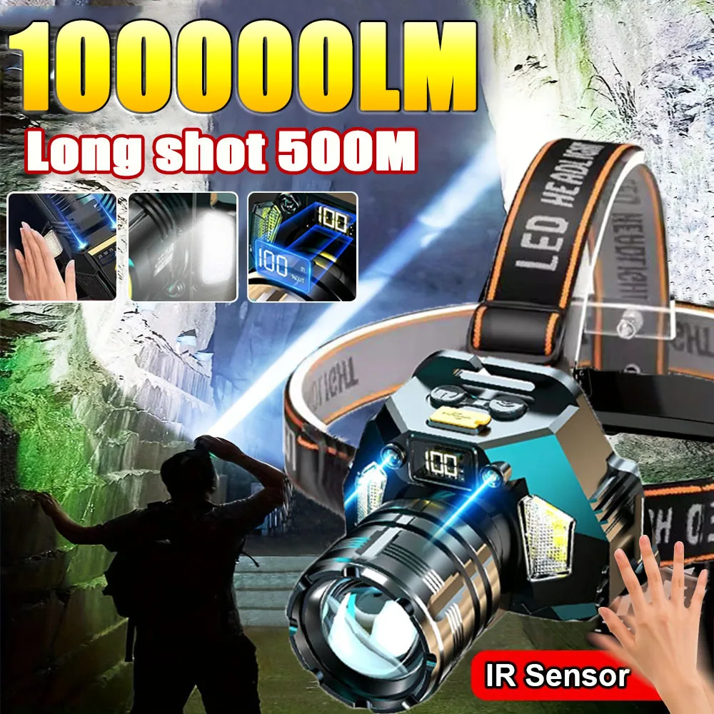 Powerful LED Headlamp Motion Sensor Headlight 18650 Rechargeable Head Flashlight With COB Digital Display Head Lamp
Powerful LED Headlamp Motion Sensor Headlight 18650 Rechargeable Head Flashlight With COB Digital Display Head Lamp