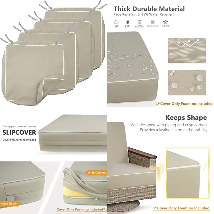 Outdoor Cushion Slipcovers Set 4 Waterproof Fade Resistant Patio Chair Seat Cushion Covers 24 x 24 x 4 inch
Outdoor Cushion Slipcovers Set 4 Waterproof Fade Resistant Patio Chair Seat Cushion Covers 24 x 24 x 4 inch