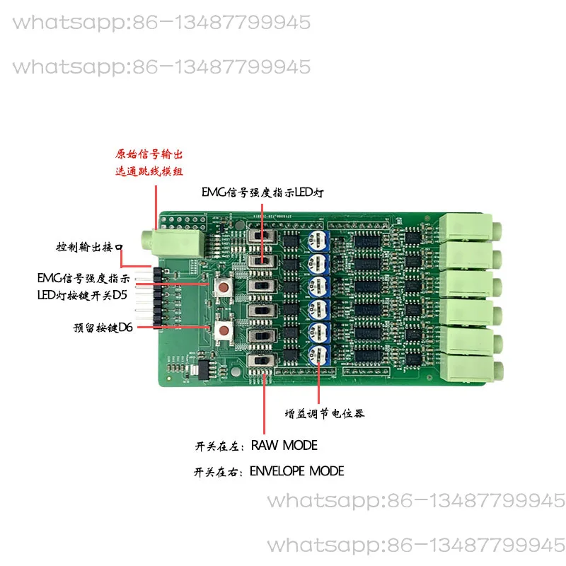 Multi-channel EMG EMG Sensor Module Six-lead Control Manipulator EMG Detection Aduino
Multi-channel EMG EMG Sensor Module Six-lead Control Manipulator EMG Detection Aduino