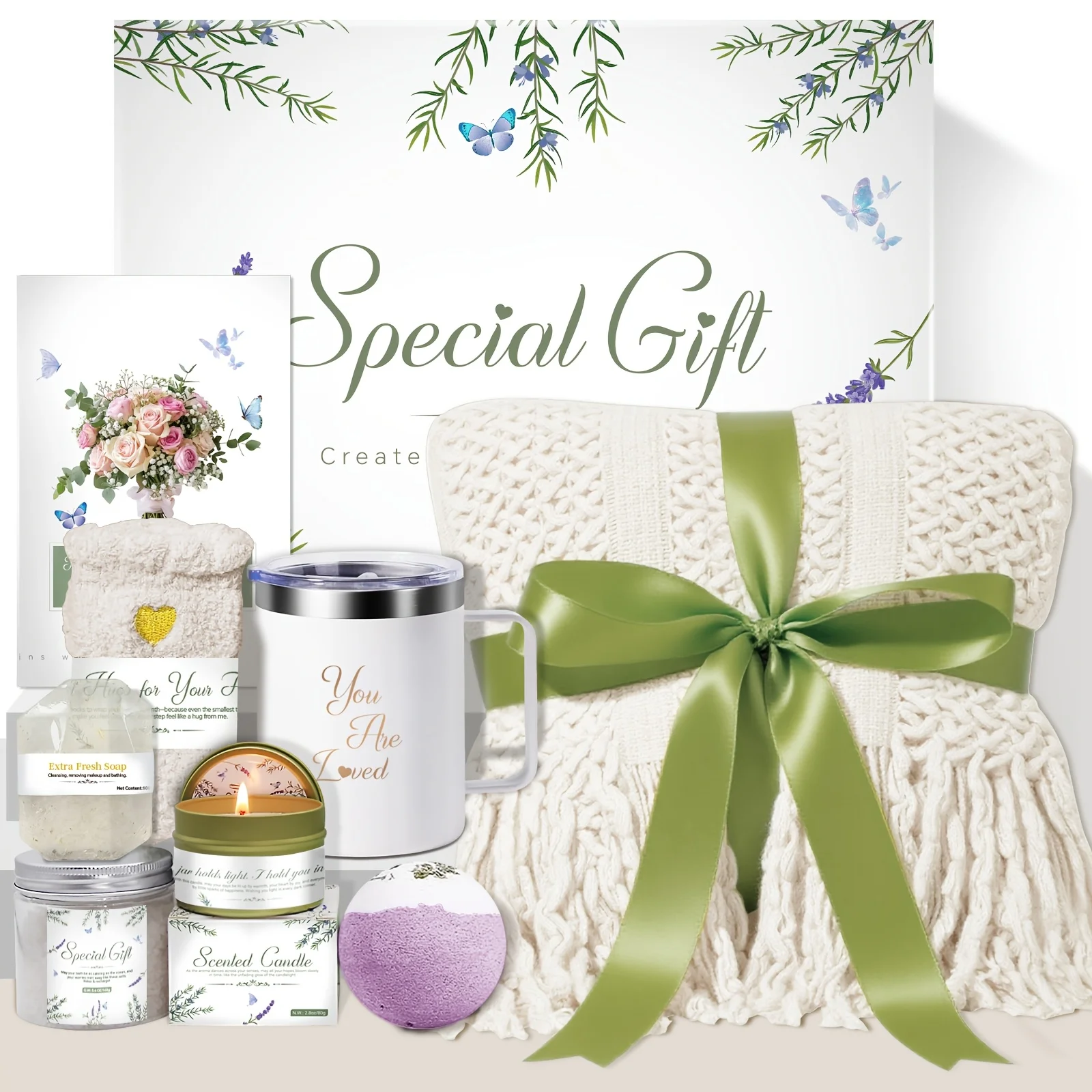 Gift For Her/Him A Gift Basket for Women Featuring a Self-Care Kit And a Cozy Blanket, Perfect for Occasions Like Birthdays, Mot
Gift For Her/Him A Gift Basket for Women Featuring a Self-Care Kit And a Cozy Blanket, Perfect for Occasions Like Birthdays, Mot