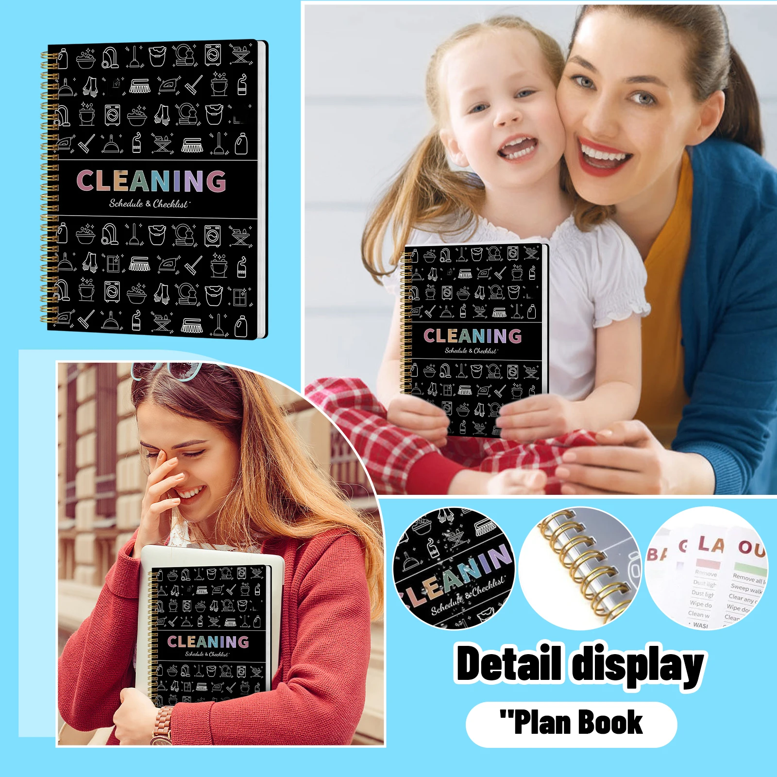 Hot New Cleaning Schedule and Checklist Spiral Notebook with Durable Cover and Illustrated Icon Print for Organization
Hot New Cleaning Schedule and Checklist Spiral Notebook with Durable Cover and Illustrated Icon Print for Organization