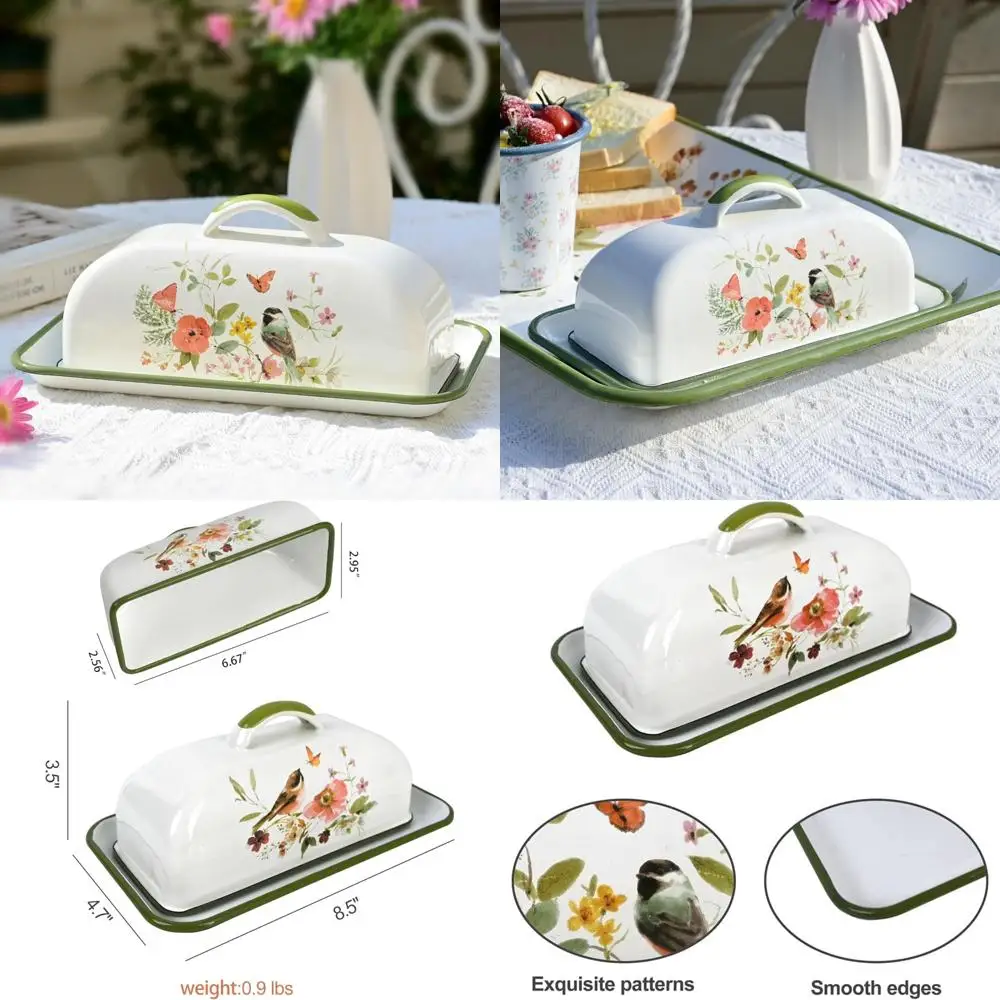 enamel butter dish with lid vintage enamelware butter keeper with flower and bird patterns farmhouse butter container butter hol
enamel butter dish with lid vintage enamelware butter keeper with flower and bird patterns farmhouse butter container butter hol