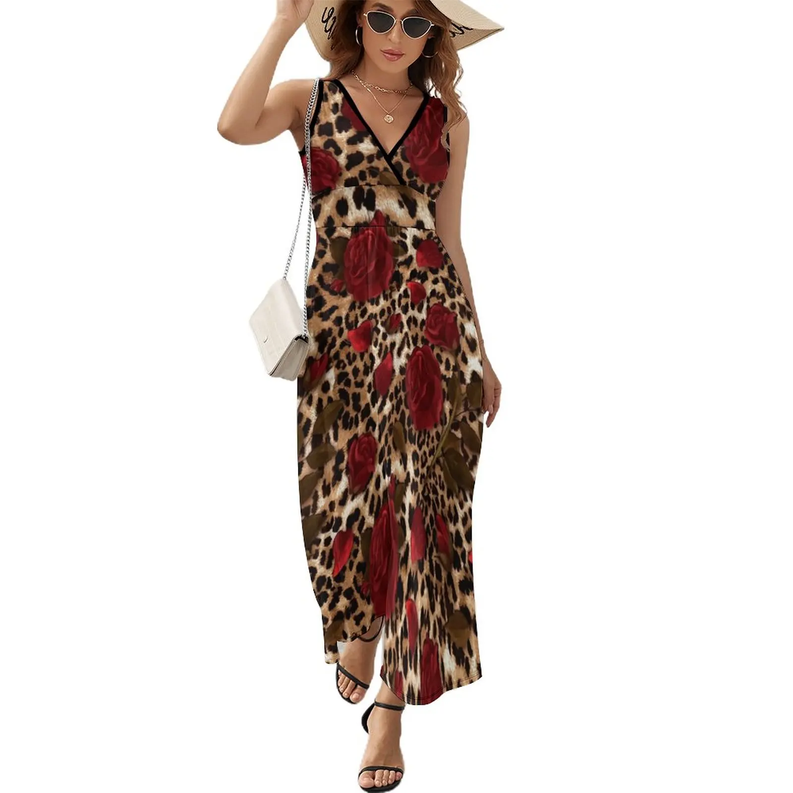 Leopard rose pattern Sleeveless Dress chic and elegant evening dress elegant dresses for women
Leopard rose pattern Sleeveless Dress chic and elegant evening dress elegant dresses for women