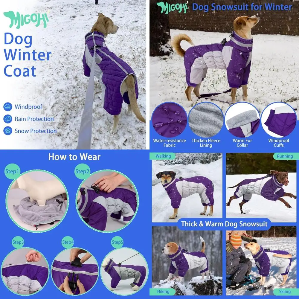Reflective Large Dog Winter Coat with Harness, Fleece Jacket, Four-Leg Windproof Snowsuit for Small to Large Dogs, 2XL
Reflective Large Dog Winter Coat with Harness, Fleece Jacket, Four-Leg Windproof Snowsuit for Small to Large Dogs, 2XL
