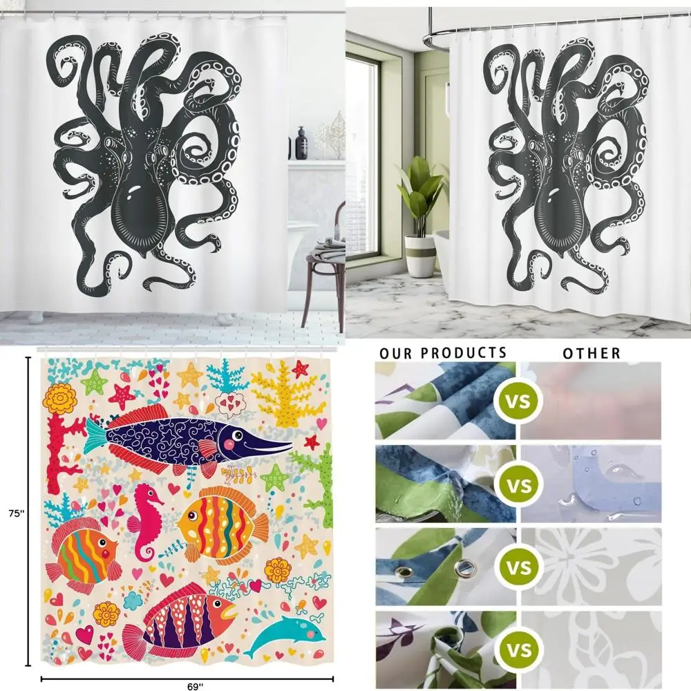 Занавеска для душа «Осьминог» для подводных приключений — уютный тканевый декор для ванной комнаты с щупальцами для плавания
Занавеска для душа «Осьминог» для подводных приключений — уютный тканевый декор для ванной комнаты с щупальцами для плавания